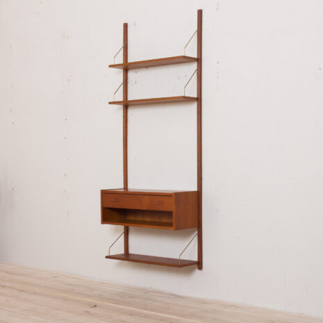 21128 Vintage entry chest teak wall unit with shelves in Cadovius Sorensen style-4 Vintage entry chest teak wall unit with shelves in Cadovius Sorensen style scaled