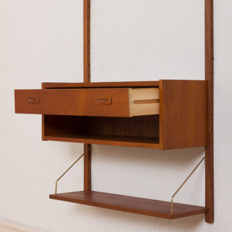 21128 Vintage entry chest teak wall unit with shelves in Cadovius Sorensen style-5 Vintage entry chest teak wall unit with shelves in Cadovius Sorensen style scaled