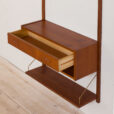 Vintage entry chest teak wall unit with shelves in Cadovius Sorensen style scaled