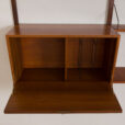 Royal Cadovius teak wall unit with a secretary and glass cabinet and shelves scaled