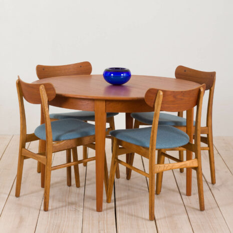 21133 vintage duński okrągły stół z drewna tekowego grom 1960s-2 vintage Danish teak round extension table grom s scaled