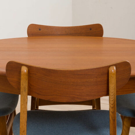 21133 vintage duński okrągły stół z drewna tekowego grom 1960s-4 vintage Danish teak round extension table grom s scaled