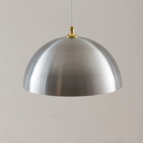 Mid century aluminium lamp with brass top  scaled