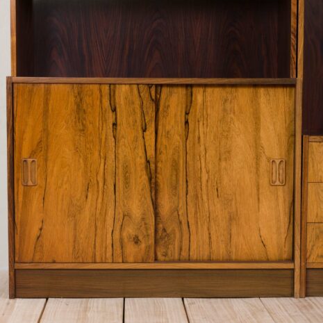 21117 Mid Century Modern storage in Rio Palisander 3 bay wall unit in Rosewood, Denmark, 1960s-11 Mid Century Modern storage in Rio Palisander bay wall unit in Rosewood Denmark s scaled