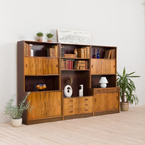 Mid Century Modern storage in Rio Palisander  bay wall unit in Rosewood Denmark s  scaled