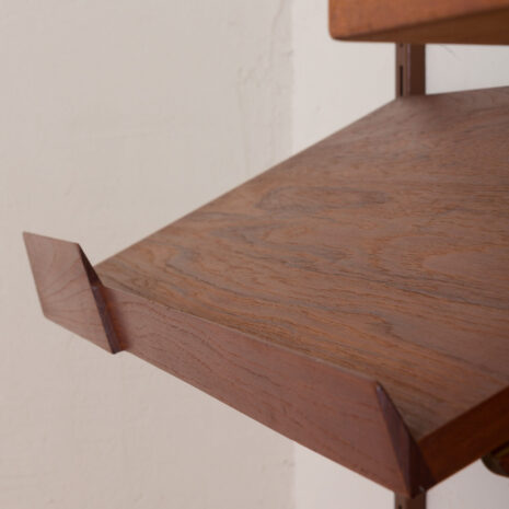 21139 Kai Kristiansen teak wall unit with a desk and two cabinets, 3 bay shelving, Denmark, 1960s-14 Kai Kristiansen teak wall unit with a desk and two cabinets bay shelving Denmark s scaled