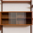Kai Kristiansen teak wall unit with a desk and two cabinets bay shelving Denmark s scaled