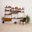 Kai Kristiansen teak wall unit with a desk and two cabinets bay shelving Denmark s scaled