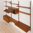 Kai Kristiansen teak wall unit with a desk and two cabinets bay shelving Denmark s scaled
