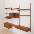 Kai Kristiansen teak wall unit with a desk and two cabinets bay shelving Denmark s scaled