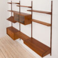 Kai Kristiansen teak wall unit with a desk and two cabinets bay shelving Denmark s scaled