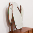 Scandinavian mid century teak vanity with brass handles and adjustable mirror scaled