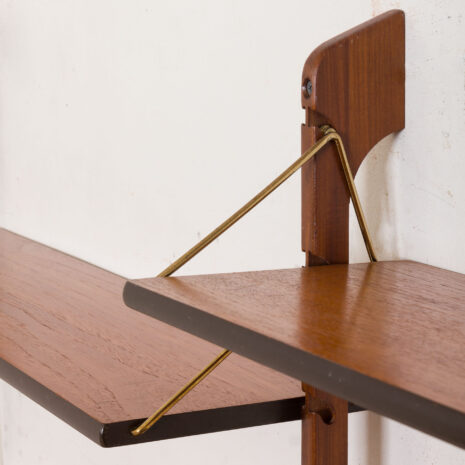 21148 Ergo Wall Unit in teak with 6 shelves and 2 cabinets by John Texmon for Blindheim Møbelfabrikk, 2 bay modular shelving, 1960s-14 Ergo Wall Unit in teak with shelves and cabinets by John Texmon for Blindheim Mobelfabrikk bay modular shelving s scaled