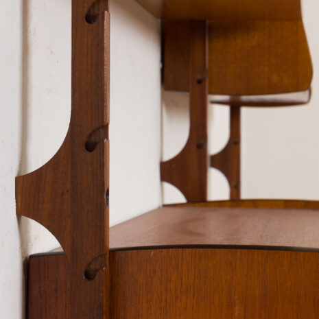 21148 Ergo Wall Unit in teak with 6 shelves and 2 cabinets by John Texmon for Blindheim Møbelfabrikk, 2 bay modular shelving, 1960s-23 Ergo Wall Unit in teak with shelves and cabinets by John Texmon for Blindheim Mobelfabrikk bay modular shelving s scaled