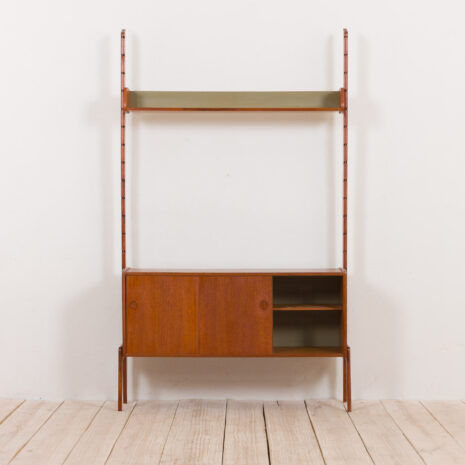 21149 Ergo Wall Unit in teak with floating sideboard and a shelf by John Texmon for Blindheim Møbelfabrikk, mid century modular shelving, 1960s-4 Ergo Wall Unit in teak with floating sideboard and a shelf by John Texmon for Blindheim Mobelfabrikk mid century modular shelving s scaled