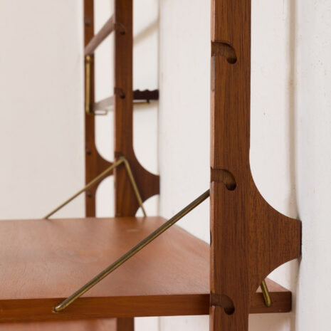 21152 Ergo Wall Unit in teak with 6 shelves and a cabinet by John Texmon for Blindheim Møbelfabrikk, 2 bay modular shelving system, 1960s-12 Ergo Wall Unit in teak with shelves and a cabinet by John Texmon for Blindheim Mobelfabrikk bay modular shelving system s scaled