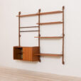 Ergo Wall Unit in teak with shelves and a cabinet by John Texmon for Blindheim Mobelfabrikk bay modular shelving system s scaled