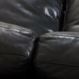 Vintage Danish Stouby sofa in thick black aniline leather scaled