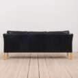 Vintage Danish Stouby sofa in thick black aniline leather scaled