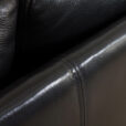Vintage Danish Stouby sofa in thick black aniline leather scaled