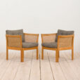 Pair of rattan Plexus Armchairs by Illum Wikkelso for Silkeborg Mobelfabrik s  scaled