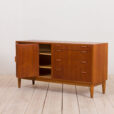 Danish teak small sideboard with folding doors and  drawers s  scaled