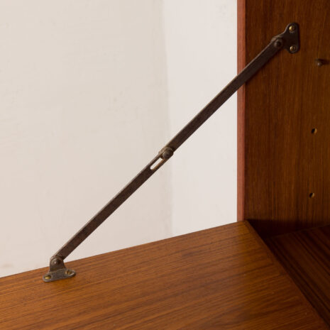 21141 2 bay Kai Kristiansen for FM Mobler teak wall unit with a secretary desk and 3 shelves-12 bay Kai Kristiansen for FM Mobler teak wall unit with a secretary desk and shelves scaled