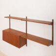 bay Kai Kristiansen for FM Mobler teak wall unit with a secretary desk and  shelves  scaled