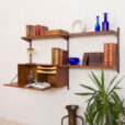 bay Kai Kristiansen for FM Mobler teak wall unit with a secretary desk and  shelves  scaled