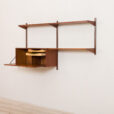 bay Kai Kristiansen for FM Mobler teak wall unit with a secretary desk and  shelves  scaled