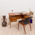 Gunnar Nielsen free standing desk in teak for Tibergaard Denmark s scaled