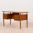 Gunnar Nielsen free standing desk in teak for Tibergaard Denmark s scaled