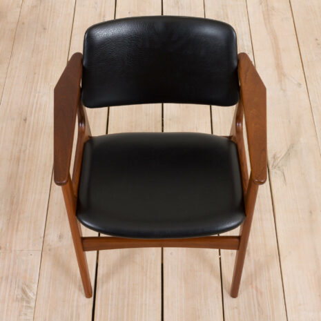 21176 Pair of teak chairs in black aniline leather, Arne Vodder, 1960s-12 Pair of teak chairs in black aniline leather Arne Vodder s scaled