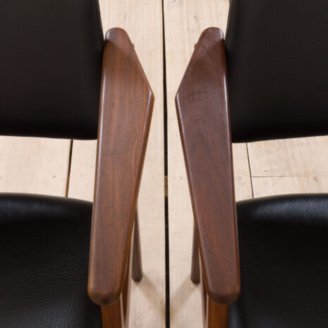 21176 Pair of teak chairs in black aniline leather, Arne Vodder, 1960s-8 Pair of teak chairs in black aniline leather Arne Vodder s scaled