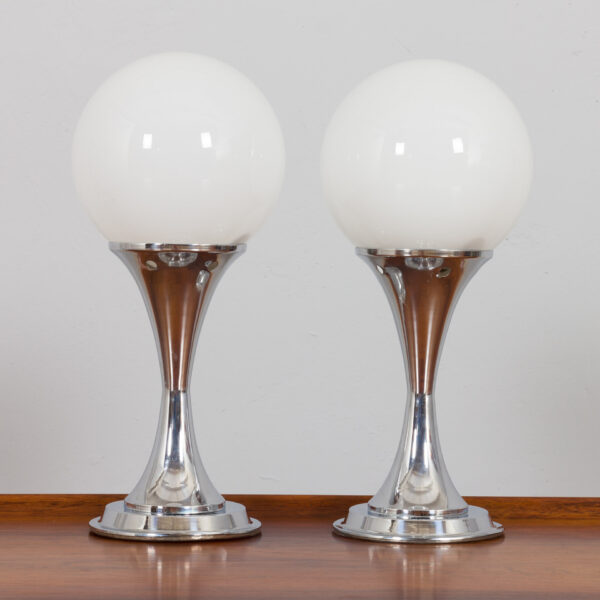 Pair of chrome table lamps by Geofredo Regiani  scaled