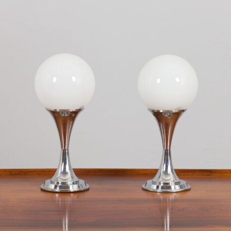 21180 Paire de lampes de table chromées par Geofredo Regiani-3 Pair of chrome table lamps by Geofredo Regiani scaled