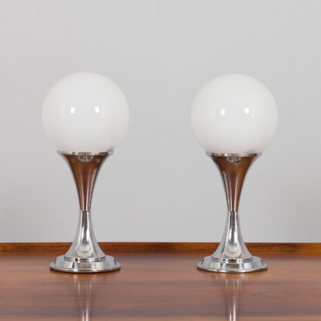 21180 Paire de lampes de table chromées par Geofredo Regiani-5 Pair of chrome table lamps by Geofredo Regiani scaled