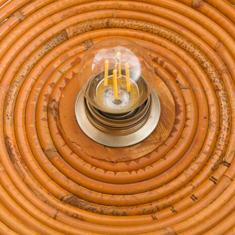 21182 Para bambusowych rattanowych wisiorków Gabriella Crespi z mosiądzu, 1970-10 Pair of Gabriella Crespi Bamboo Rattan pendants with brass s scaled