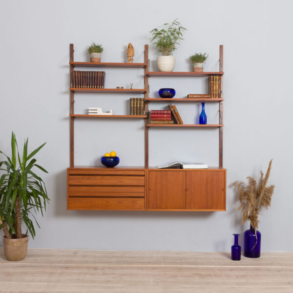 Royal Cadovius  bay teak wall unit with  cabinets and  shelves s  scaled