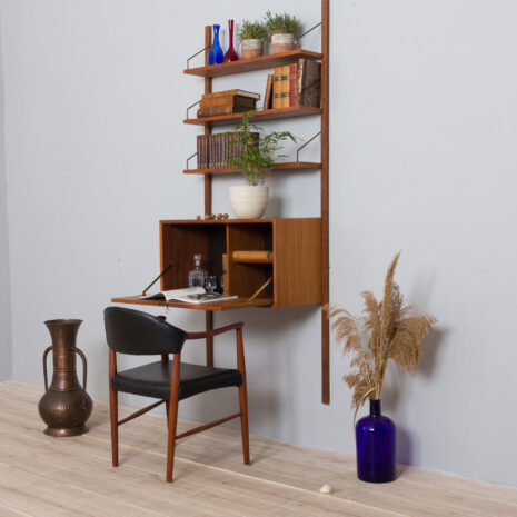 Cadovius wall unit with a secretary desk and  shelves  scaled