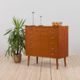 Danish vintage teak chest of drawers with almond shaped handles s scaled