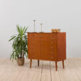 Danish vintage teak chest of drawers with almond shaped handles s scaled