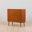 Danish vintage teak chest of drawers with almond shaped handles s scaled