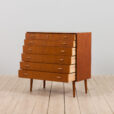Danish vintage teak chest of drawers with almond shaped handles s scaled