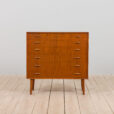 Danish vintage teak chest of drawers with almond shaped handles s scaled
