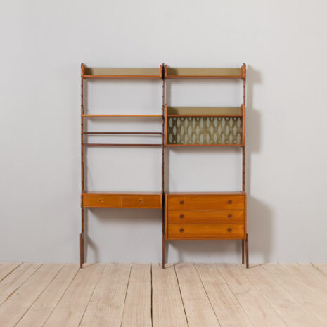 21207 Scandinavian Ergo teak wall unit with a desk and 2 cabinets-5 Scandinavian Ergo teak wall unit with a desk and cabinets scaled