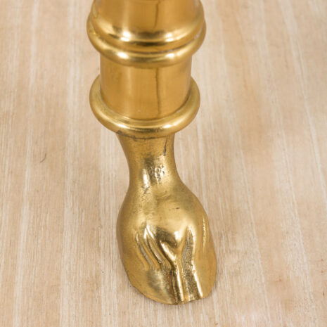 21210 Brass and glass Italian round coffee table by Maison Charles-3 Brass and glass Italian round coffee table by Maison Charles scaled