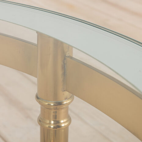 21210 Brass and glass Italian round coffee table by Maison Charles-4 Brass and glass Italian round coffee table by Maison Charles scaled