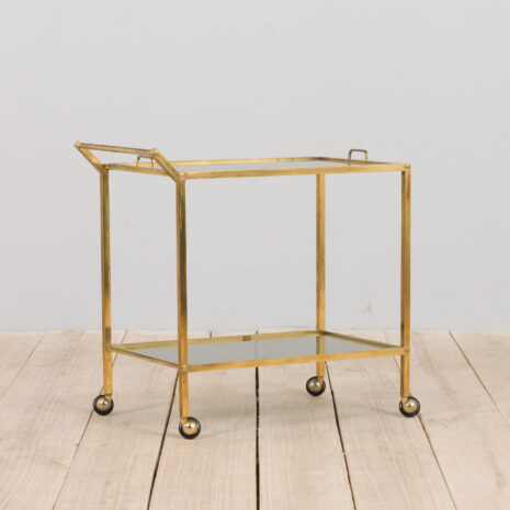 21211 Włoski mosiężny wózek barowy z połowy wieku z przenośną tacą, lata 1960-3 Italian mid century brass bar cart with portable tray s scaled