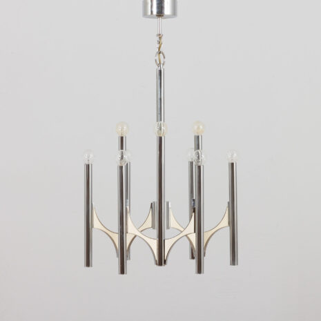 21215 Włoski chromowany żyrandol autorstwa Gaetano Sciolari lampa wisząca, lata 60-te, 70s-1 Italian chrome chandelier by Gaetano Sciolari pendant lamp s s scaled